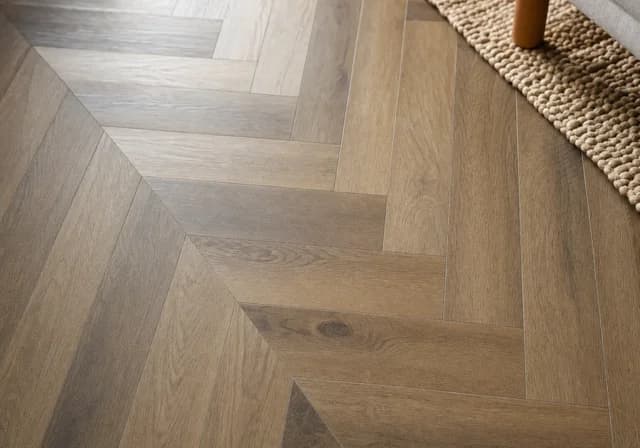 Herringbone vinyl flooring sample swatch